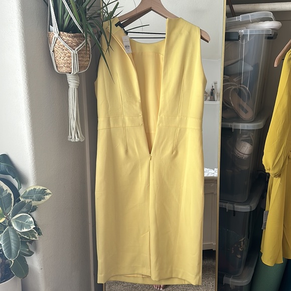 Yellow Spring Time Sheath Dress By Ann Taylor - Picture 4 of 5